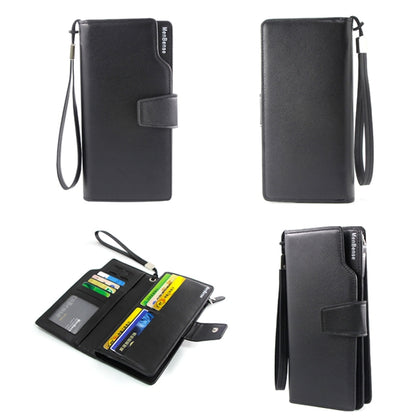 Menbense Fashion Business Simple Handbag PU Large Capacity Male Wallet, Black, Dark Brown