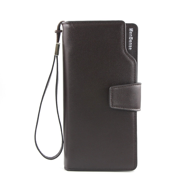 Menbense Fashion Business Simple Handbag PU Large Capacity Male Wallet, Black, Dark Brown