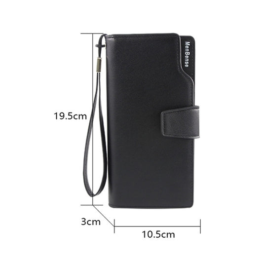 Menbense Fashion Business Simple Handbag PU Large Capacity Male Wallet, Black, Dark Brown