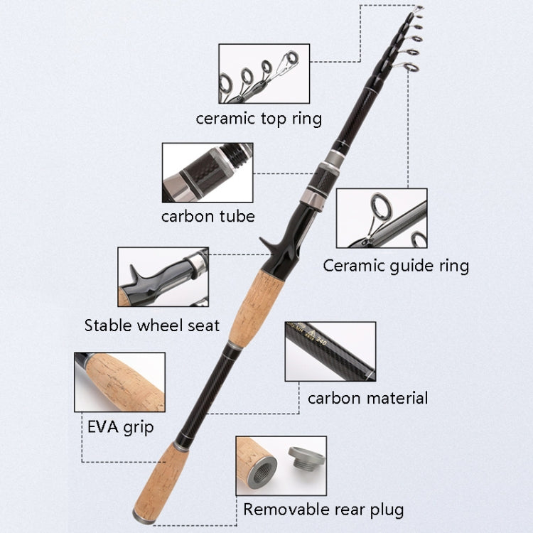 Telescopic Carbon Lure Rod Short Section Fishing Casting Rod