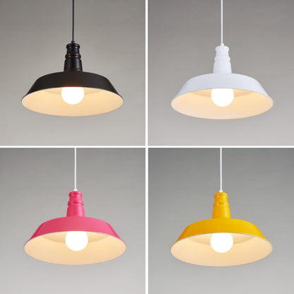 Bedroom Dining Bar Wrought Iron Single Head Chandelier, Without Bulb, 26cm (Black), 26cm (White), 26cm (Pink), 26cm (Yellow), 26cm (Blue), 26cm (Green), 26cm (Red), 36cm (Black), 36cm (White), 36cm (Pink), 36cm (Yellow), 36cm (Blue), 36cm (Green)������...