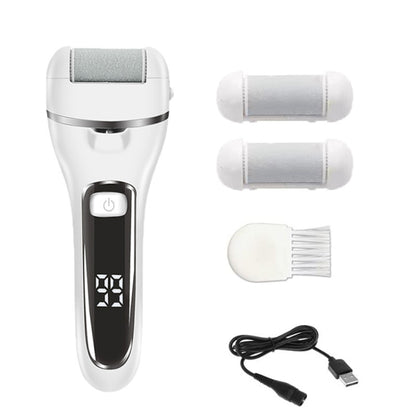 Electric Foot Grinder Digital Display Rechargeable Pedicure Peeling, White, Black, Royal Blue, 10-piece Set White, 10-piece Set Black, 10-piece Set Royal Blue