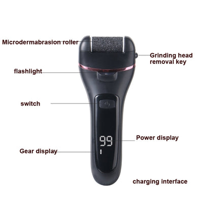 Electric Foot Grinder Digital Display Rechargeable Pedicure Peeling, White, Black, Royal Blue, 10-piece Set White, 10-piece Set Black, 10-piece Set Royal Blue