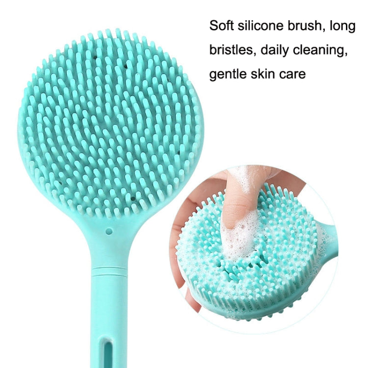 Silicone Massage Long Handle Double Sided Bath Brush, Blue, Pink