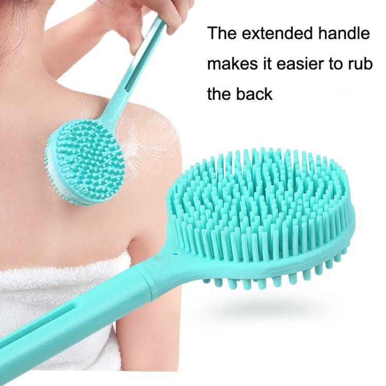 Silicone Massage Long Handle Double Sided Bath Brush, Blue, Pink