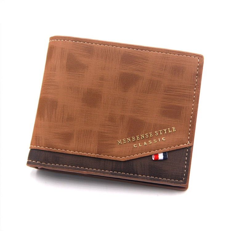 Menbense Hot Stamping Hinge Short Matte Multi-Card Large Capacity Male Wallet, D3301-4 Black, D3301-4 Light Brown, D3301-4 Dark Brown, D3301-5 Black, D3301-5 Light Brown, D3301-5 Dark Brown