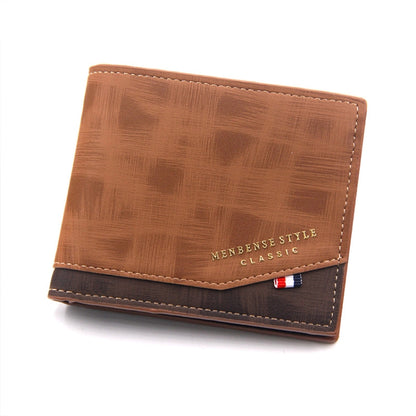 Menbense Hot Stamping Hinge Short Matte Multi-Card Large Capacity Male Wallet, D3301-4 Black, D3301-4 Light Brown, D3301-4 Dark Brown, D3301-5 Black, D3301-5 Light Brown, D3301-5 Dark Brown