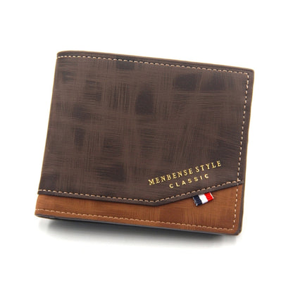 Menbense Hot Stamping Hinge Short Matte Multi-Card Large Capacity Male Wallet, D3301-4 Black, D3301-4 Light Brown, D3301-4 Dark Brown, D3301-5 Black, D3301-5 Light Brown, D3301-5 Dark Brown