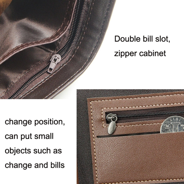 Menbense Hot Stamping Hinge Short Matte Multi-Card Large Capacity Male Wallet, D3301-4 Black, D3301-4 Light Brown, D3301-4 Dark Brown, D3301-5 Black, D3301-5 Light Brown, D3301-5 Dark Brown
