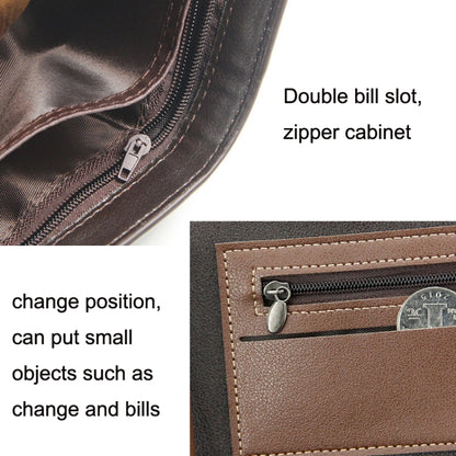Menbense Hot Stamping Hinge Short Matte Multi-Card Large Capacity Male Wallet, D3301-4 Black, D3301-4 Light Brown, D3301-4 Dark Brown, D3301-5 Black, D3301-5 Light Brown, D3301-5 Dark Brown
