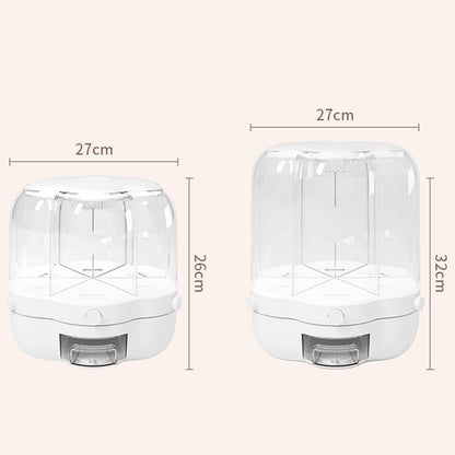 Grain Mixed Food Storage Box Rice Barrel Rotatable Seal Transparent Storage Box, Size: