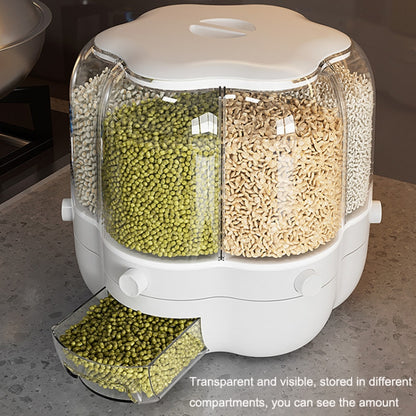 Grain Mixed Food Storage Box Rice Barrel Rotatable Seal Transparent Storage Box, Size: