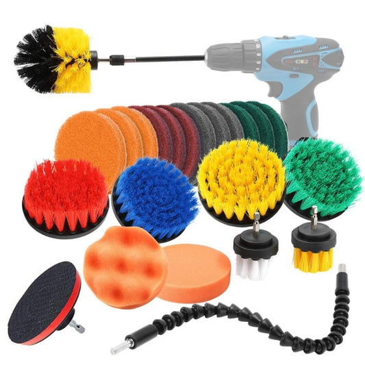 Universal Rod Cleaning Dust Removal Polishing Electric Drilling Brush Set, 24 PCS / Set