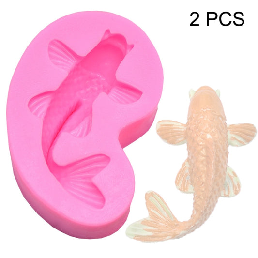 2 PCS Goldfish Baking Fondant Silicone Mold Cake Decorating, Goldfish