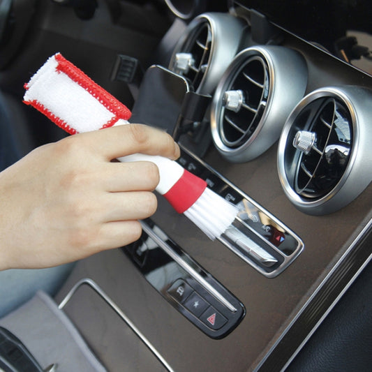 Car Wash Brush Soft Hub Multi-Function Dust Removal Tool, Red White Air Outlet Brush, Red Gray Air Outlet Brush, Red Sponge Brush, Red Wheel Brush