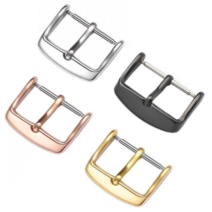5pcs IP Plated Stainless Steel Pin Buckle Watch Accessories, Color: Silver 12mm, Silver 12mm, Silver 14mm, Silver 16mm, Silver 18mm, Silver 20mm, Rose Gold 12mm, Rose Gold 14mm, Rose Gold 16mm, Rose Gold 18mm, Rose Gold 20mm, Rose Gold 22mm, Gold 12mm�...
