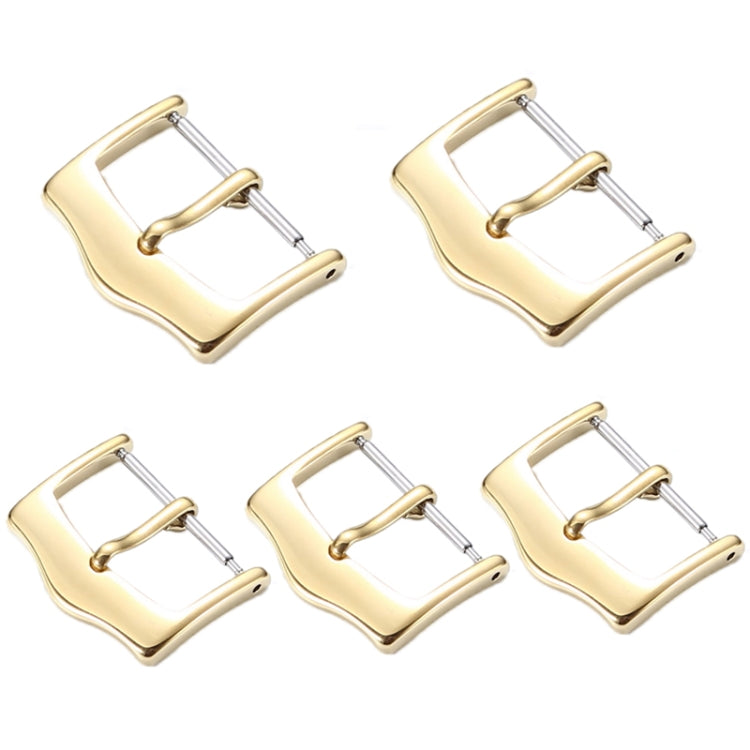 5pcs IP Plated Stainless Steel Pin Buckle Watch Accessories, Color: Silver 12mm, Silver 12mm, Silver 14mm, Silver 16mm, Silver 18mm, Silver 20mm, Rose Gold 12mm, Rose Gold 14mm, Rose Gold 16mm, Rose Gold 18mm, Rose Gold 20mm, Rose Gold 22mm, Gold 12mm�...