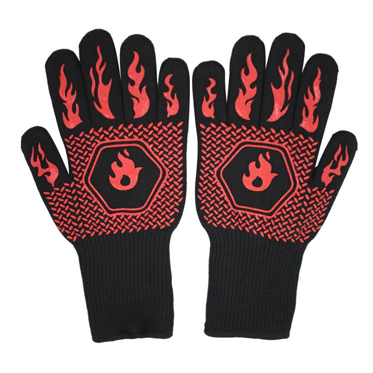 1 Pair High Temperature Resistant Silicone BBQ Gloves  Anti-Scalding Gloves
