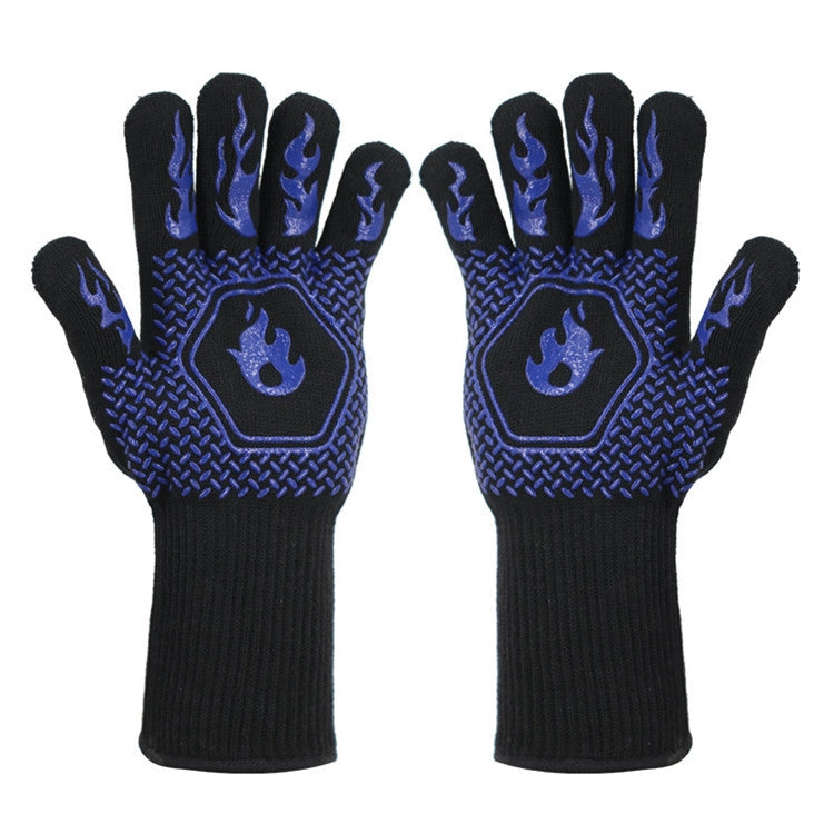1 Pair High Temperature Resistant Silicone BBQ Gloves  Anti-Scalding Gloves