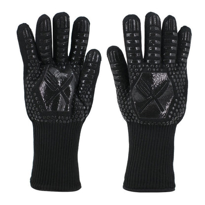 1 Pair High Temperature Resistant Silicone BBQ Gloves  Anti-Scalding Gloves