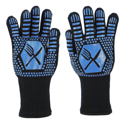 1 Pair High Temperature Resistant Silicone BBQ Gloves  Anti-Scalding Gloves