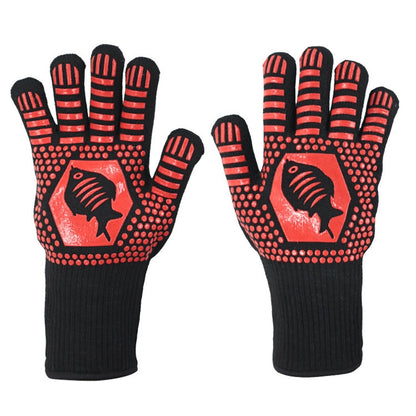1 Pair High Temperature Resistant Silicone BBQ Gloves  Anti-Scalding Gloves