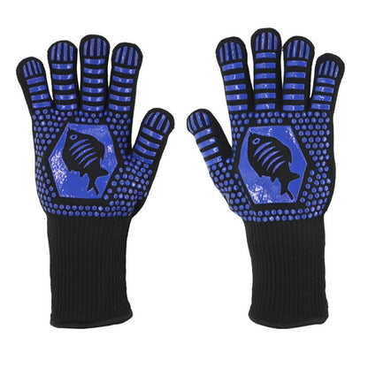 1 Pair High Temperature Resistant Silicone BBQ Gloves  Anti-Scalding Gloves