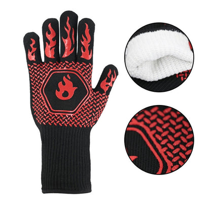 1 Pair High Temperature Resistant Silicone BBQ Gloves  Anti-Scalding Gloves