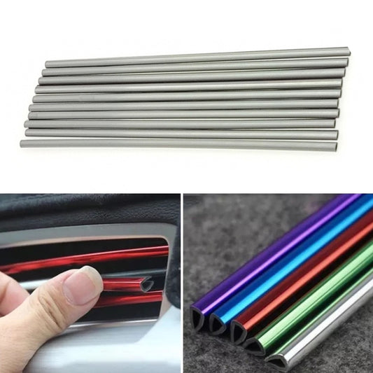 10pcs/pack Car Air Conditioner Vent U-Shaped Electroplating Decorative Strip
