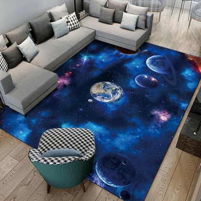 3D Visual Cartoon Cosmic Planet Living Room Carpet, 40x60cm, 50x80cm, 60x90cm