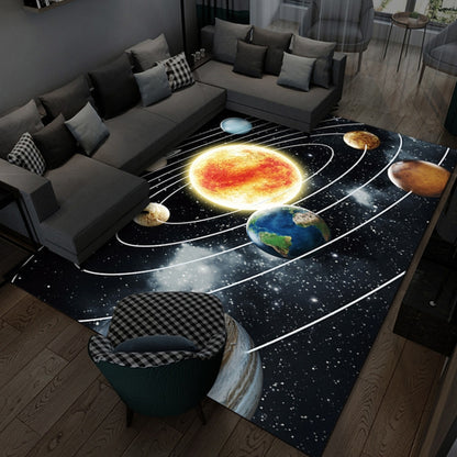 3D Visual Cartoon Cosmic Planet Living Room Carpet, 40x60cm, 50x80cm, 60x90cm