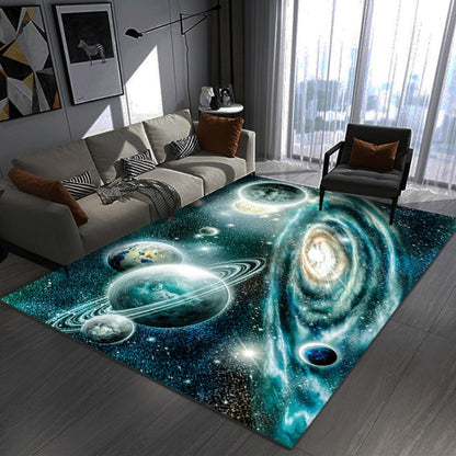 3D Visual Cartoon Cosmic Planet Living Room Carpet, 40x60cm, 50x80cm, 60x90cm
