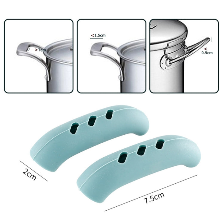 1 Pair Silicone Pot Handle Insulation Cover Iron Pot Handle Cover, Light Green, Simple Gray, Red