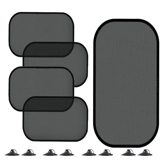 Non-Porous Suction Cup Car Mesh Sunshade, 5pcs/set