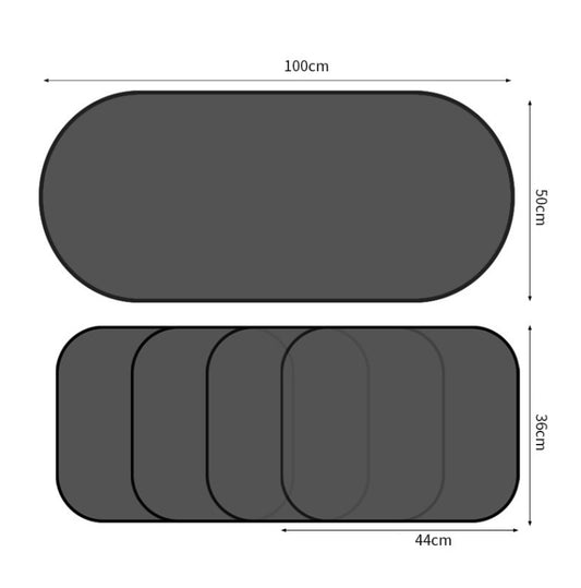 Non-Porous Suction Cup Car Mesh Sunshade, 5pcs/set