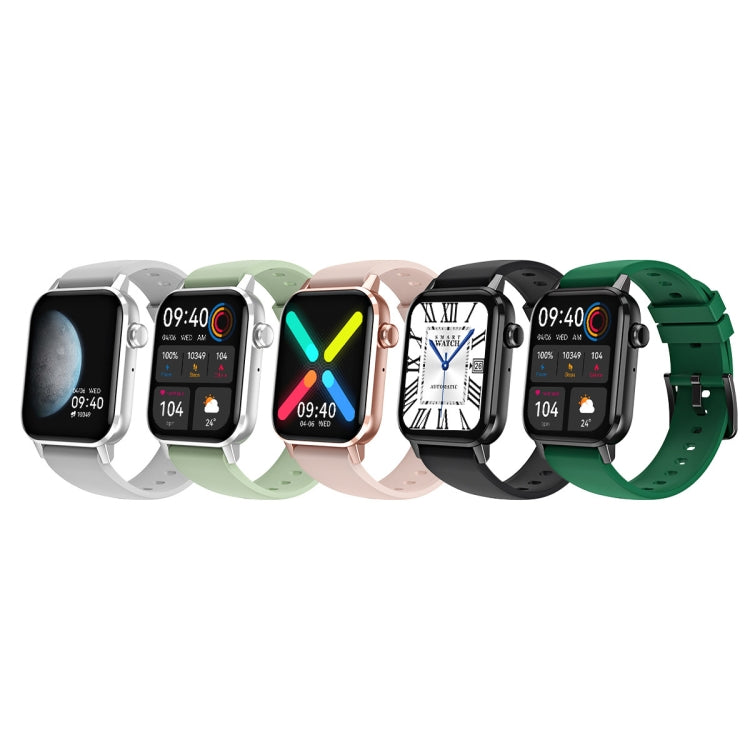 ساعة ذكية HD6 متعددة الوظائف لمراقبة معدل ضربات القلب، مقاس 1.69 بوصة، أسود، فضي، وردي، أخضر فاتح، أخضر