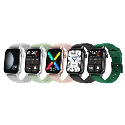 ساعة ذكية HD6 متعددة الوظائف لمراقبة معدل ضربات القلب، مقاس 1.69 بوصة، أسود، فضي، وردي، أخضر فاتح، أخضر