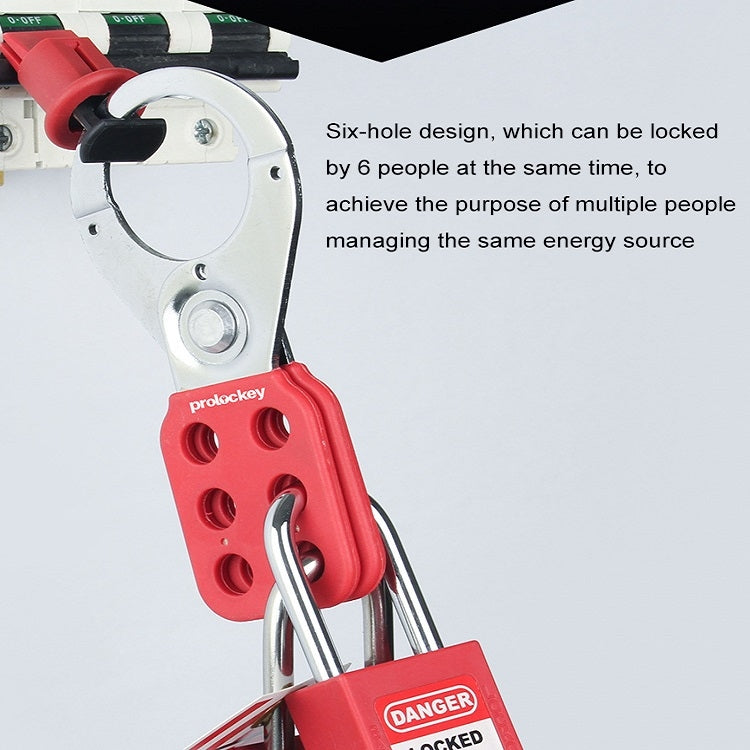 Prolockey Industrial Safety Steel Anti-Rust Six-Link Hasp Lock, SH01, SH02