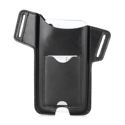 CONTACTS FAMILY Crazy Horse Leather Large Screen Mobile Phone Belt Holster, Brown, Black