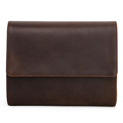 CONTACTS FAMILY Vintage Crazy Horse Leather Outdoor Travel Watch Case, CF1141