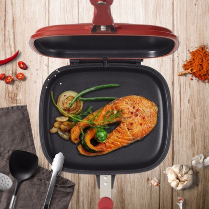 Household Pan Double Side Grill Fry Pan Cookware Double Face Pan, 28cm, 32cm