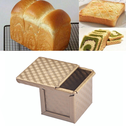 Square Toast Box Non-Stick Water Cube Toast Mold, Style:, 8832 8x7.5x6.5cm Ripple Gold, 8759 11.8x11x10.3cm No Ripple Gold, 8772 8x7.5x6.5cm No Ripple Gold, 8765 11.8x11x10.3cm Ripple Gold