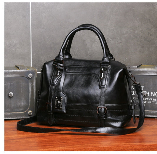 Ladies Casual Handbag Soft-faced Solid Color One-shoulder Diagonal Large Bag