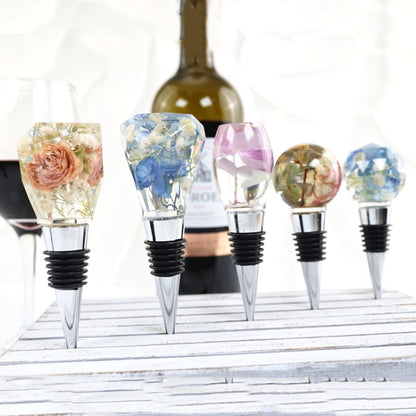 DIY Crystal Epoxy Resin Red Wine Stopper Silicone Mold,Style:, Five Molds, 5 Molds+5 Red Wine Plug