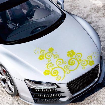 D-908 Summer Flower Totem PVC Car Hood Sticker, D-908
