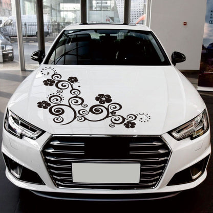 D-908 Summer Flower Totem PVC Car Hood Sticker, D-908