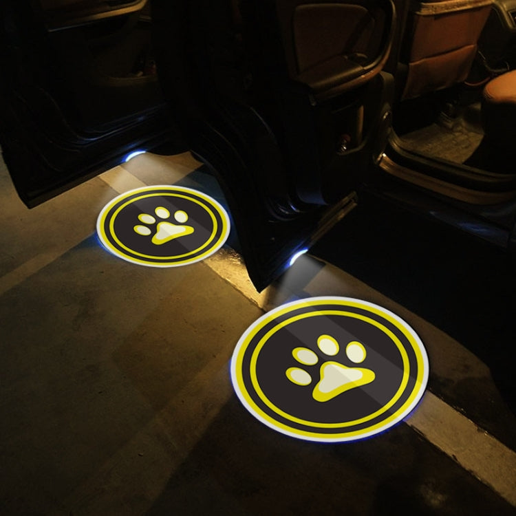 LED Infrared Induction Car Door Welcome Light Night Projection Ambient Light, Energy Circle (Blue), Energy Circle (White), Energy Circle (Yellow), Cat Claw (Yellow), Radish (Yellow), Drink (Yellow), Drink (Purple), Honor (Yellow), Honor (Purple)�������...