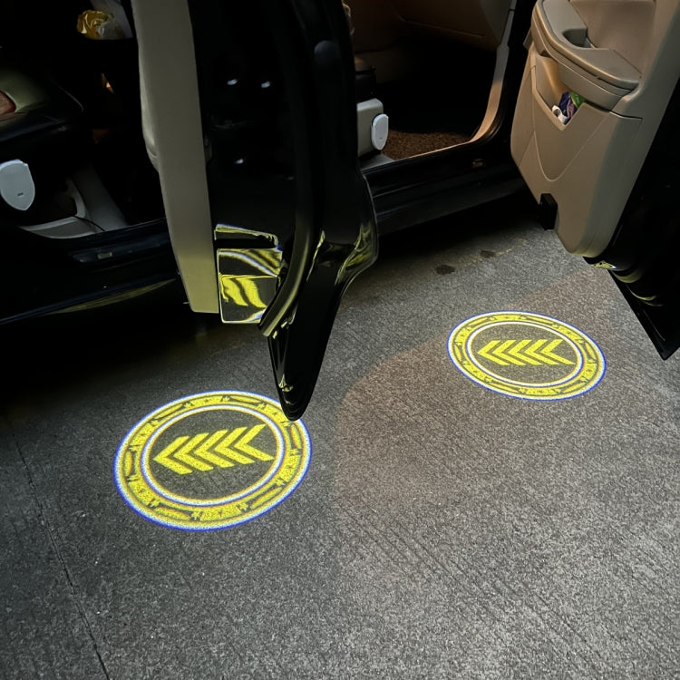 LED Infrared Induction Car Door Welcome Light Night Projection Ambient Light, Energy Circle (Blue), Energy Circle (White), Energy Circle (Yellow), Cat Claw (Yellow), Radish (Yellow), Drink (Yellow), Drink (Purple), Honor (Yellow), Honor (Purple)�������...