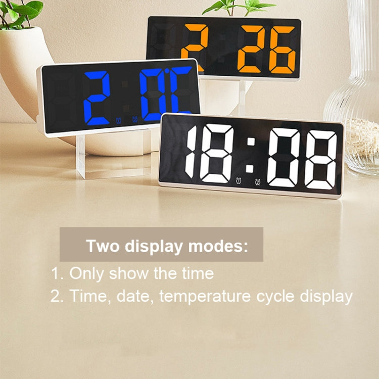 ساعة منبه LED بجانب السرير تعمل بالبطارية، ثنائية الاستخدام، 6628 أبيض، 6628 أزرق، 6628 برتقالي