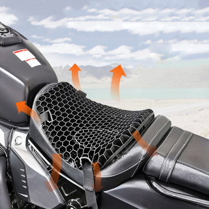 Shock-Absorbing Breathable Honeycomb Motorcycle Seat Cushion, PE Bag+Mesh Cover, PE Bag Package